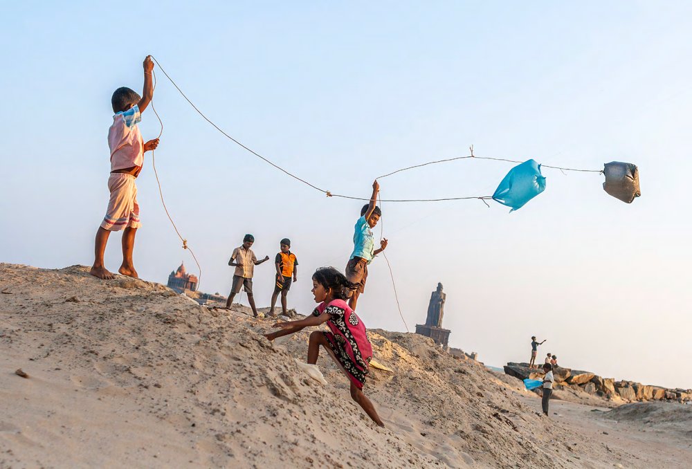 PLASTIC KITES. KANNIYAKUMARI