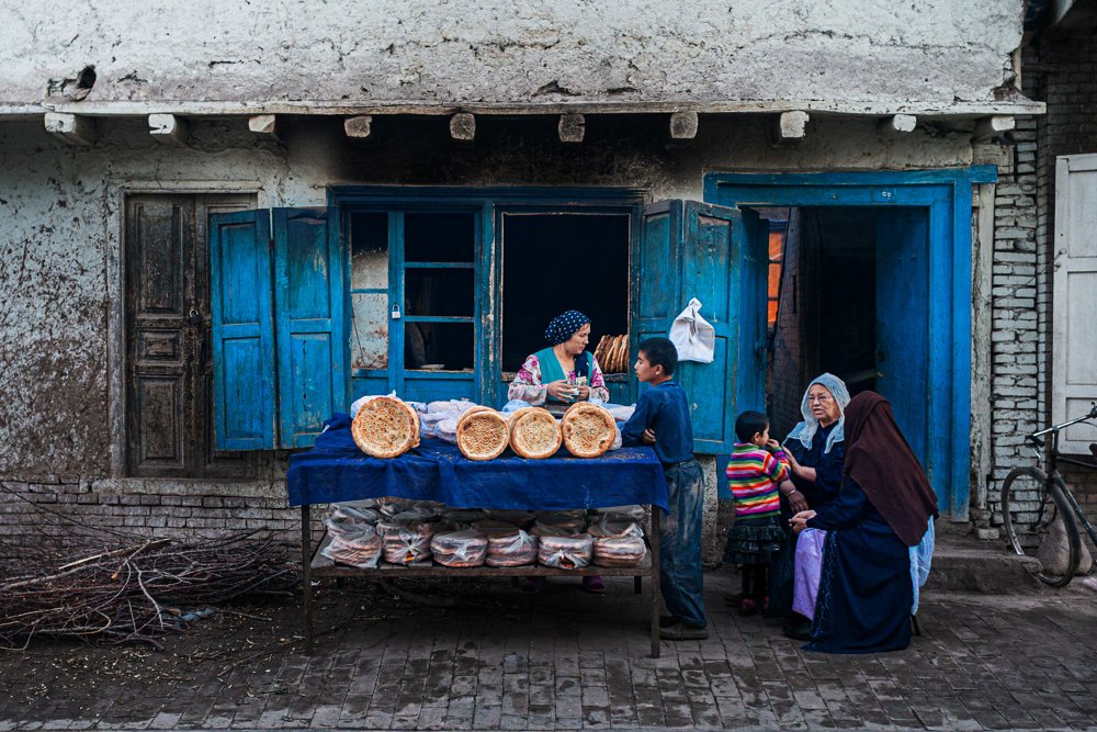 BLUE BAKERY. OLD TOWN, KASHGAR